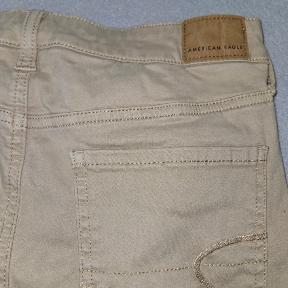 American Eagle Super Hi-Rise Jegging Khaki Tan Skinny Pants Sz 10 Regular - Picture 9 of 10